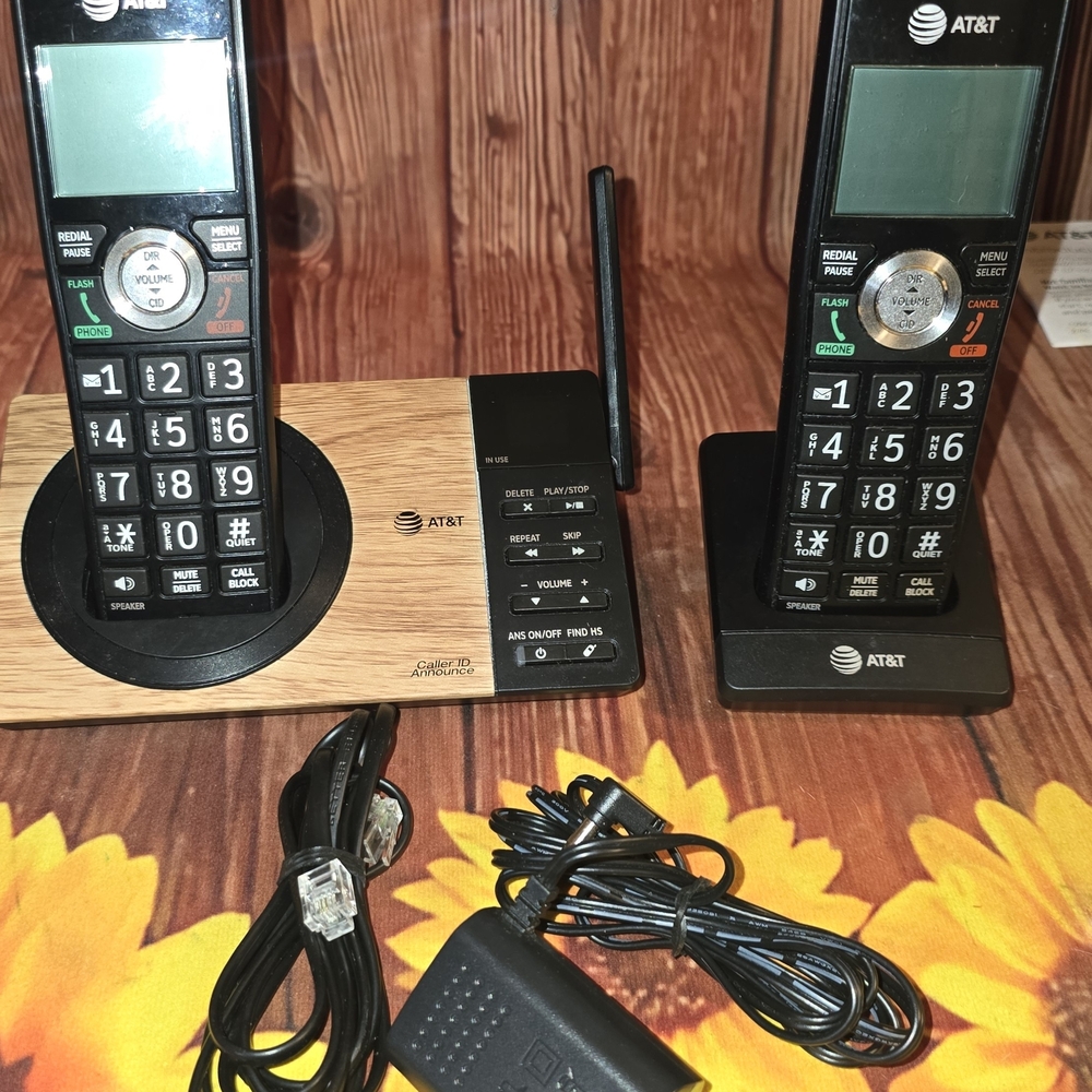 Black Cordless Phone System